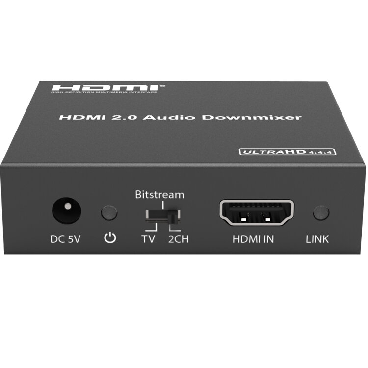 18Gbps 4K HDMI2.0 مستخرج الصوت مع دعم الصوت داونميكس YUV4:4:4 ، ثلاثية الأبعاد