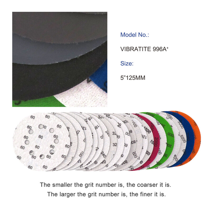 10Pcs 5inch 125mm Round Sanding Discs 8 Holes Wet Dry Sand Paper Disk Flocking Sand paper Silicon Carbide For Grinders Polishing