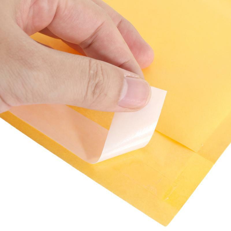 100 buah/lot tas surat amplop gelembung kertas Kraft dengan bantalan pengiriman amplop dengan tas surat gelembung berbagai ukuran kuning
