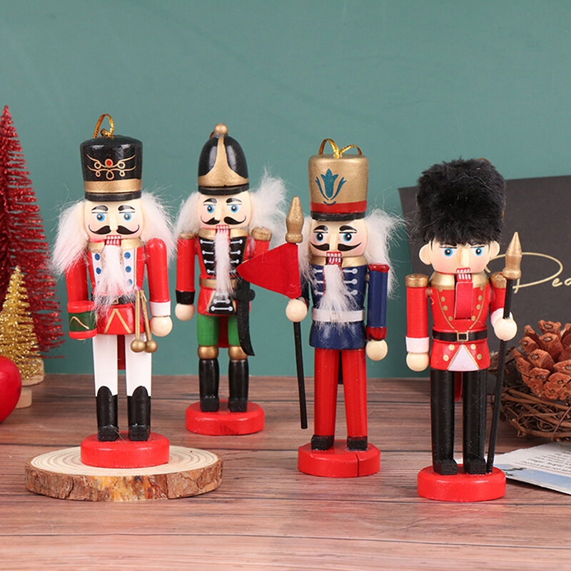 Marioneta de Cascanueces de 13CM, adornos de soldado, colgante de Navidad, decoración de escritorio, muñecos de banda de soldados de dibujos animados, decoración del hogar, 1 unidad