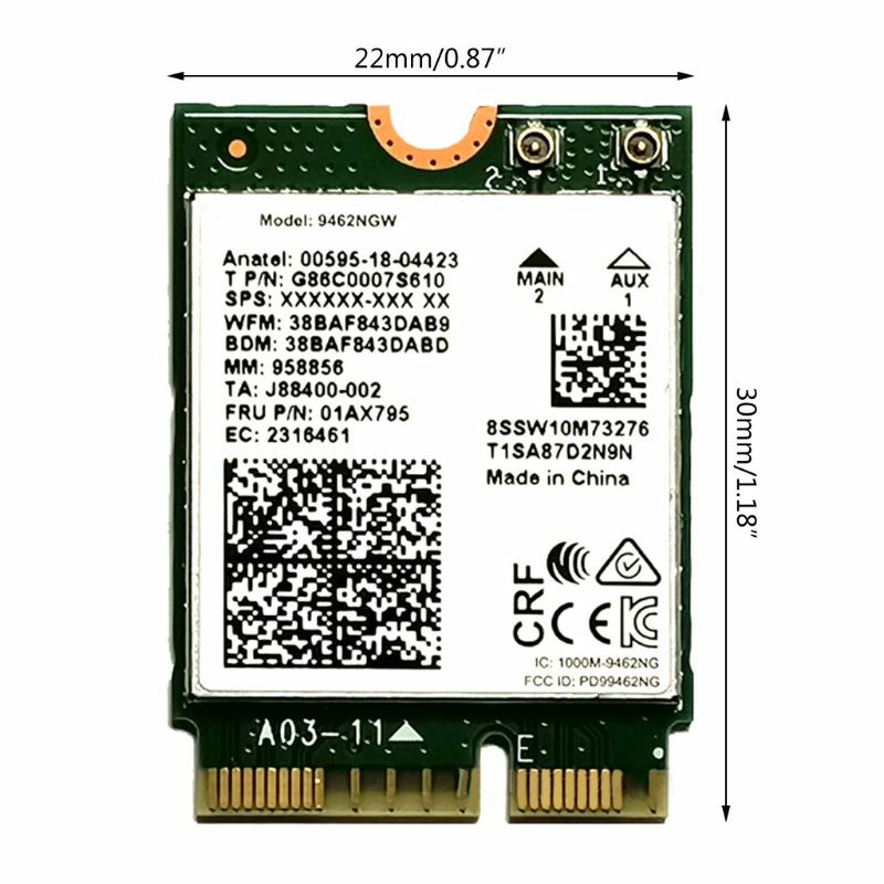 Wireless-AC Dual Band Wifi Card Adapter for Intel 9462NGW CNVI NGFF for .2 for Dropship