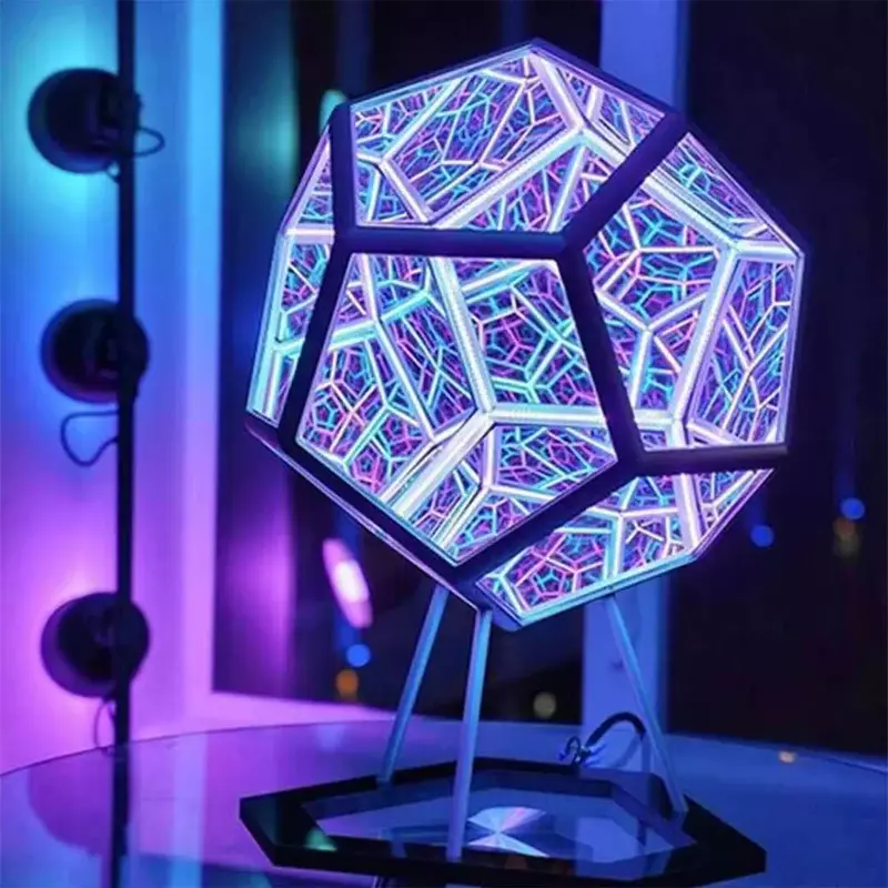 Dodecahedron أضواء فنية بألوان رائعة مبتكرة أضواء ليلية أضواء زينة عيد الميلاد للمنزل ديكور حفلة مسائية