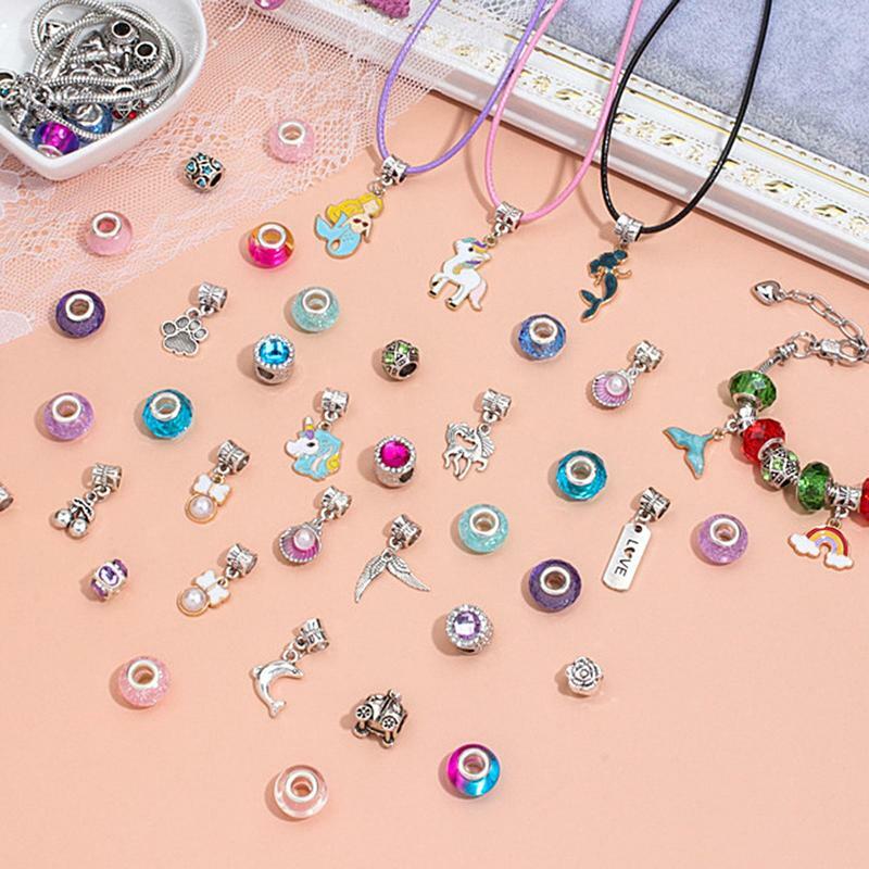 Charm Bracelet Maker Set 68pcs Bracelet Making Kit Bracelets Beads Kit With A Storage Box Jewelry Supplies Rich Styles For