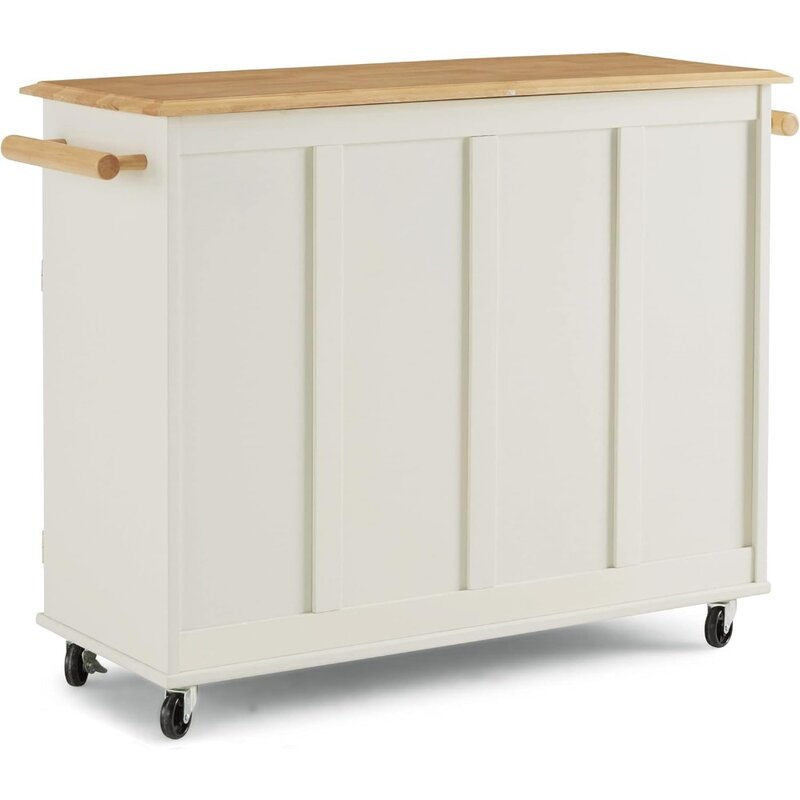 Kitchen Cart with Storage Dolly Madison, 48.25 Inches Wide, Black