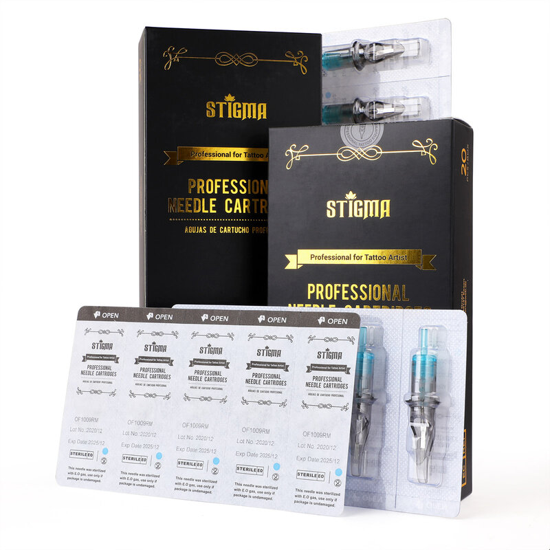 STIGMA 20Pcs TattooCARTRIDGE Need 12=0.35mm Premium Disposable Sterilized Complete Size Tattoos active (Buy 3 Get 1 Gift)