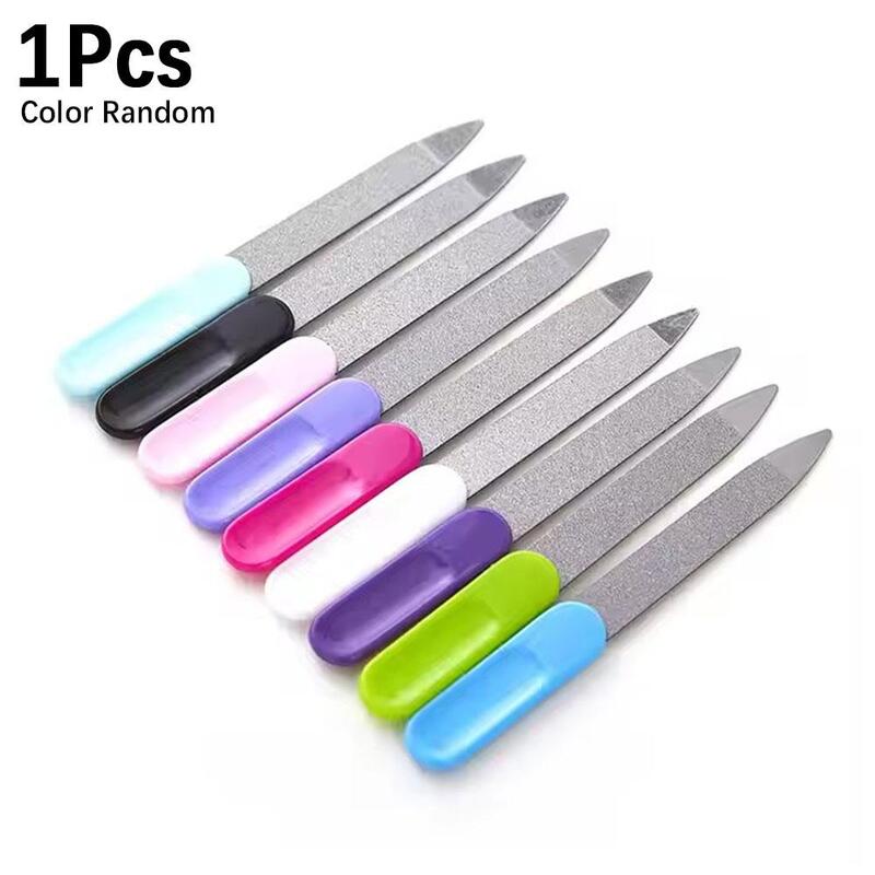 Stainless Steel Double Sided Nail Files Manicure Pedicure Grooming For Professional Finger Toe Nail Care Tools 1pcs Random J5q1