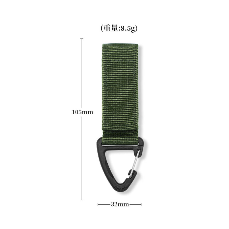 Outdoor Camping Hiking Nylon Ribbon Keychain Molle Tactical Knapsack Triangle Backpack Waist Bag Fastener Hook Buckle Climb Tool