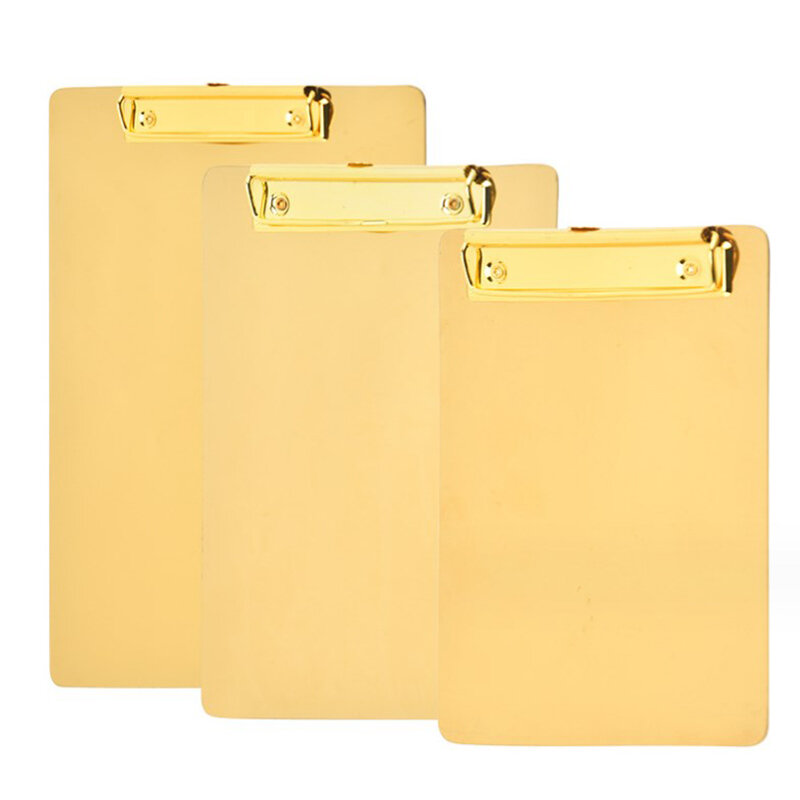 スカンジナビアのライティングボードクリップ、a4メタルファイルメモ帳クリップ、金色の注文クリップ、レストラン、1個