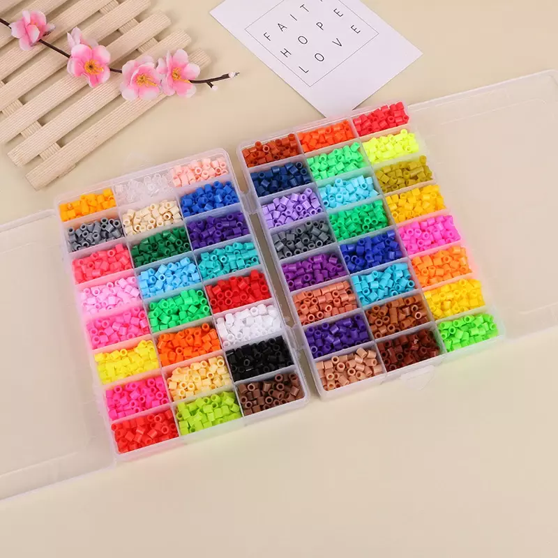 Hama Beads Conjunto de Fusão Pixel Art Puzzle, 3D Puzzles, Handmade Gift, Fusível Beads Kit, Brinquedo De Ferro, DIY, 72 Cores, 5mm, 2.6mm