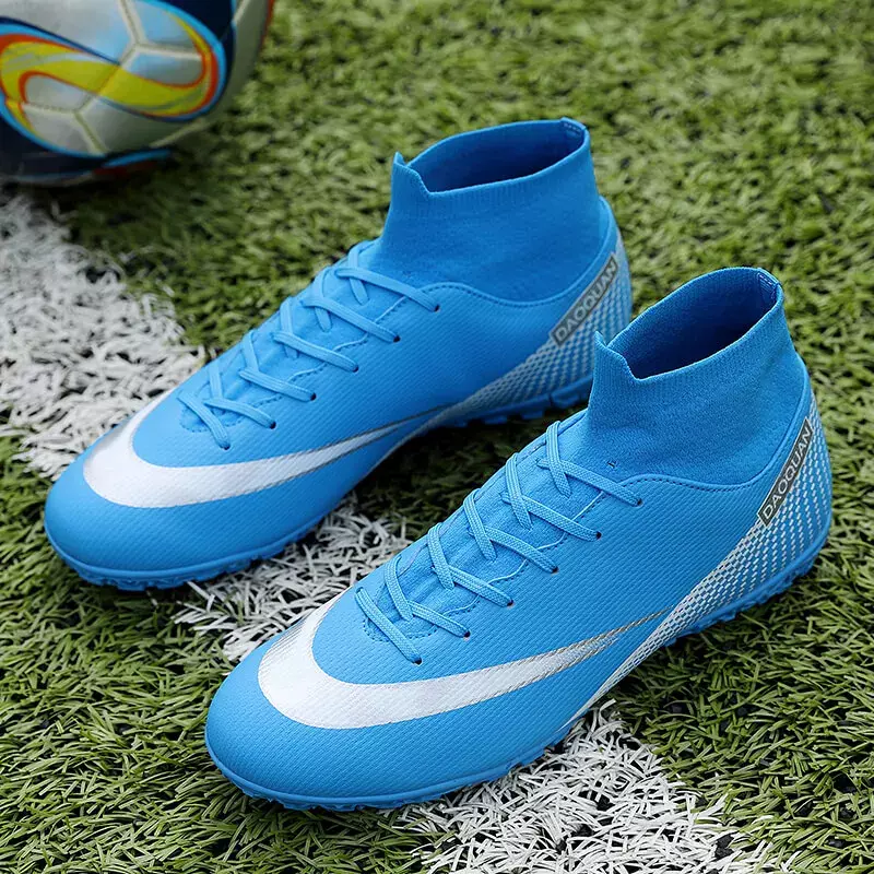 Botas de fútbol de calidad para hombre, zapatos de fútbol Assassin Chuteira Campo TF/AG, zapatillas de fútbol de corte alto para entrenamiento al aire libre
