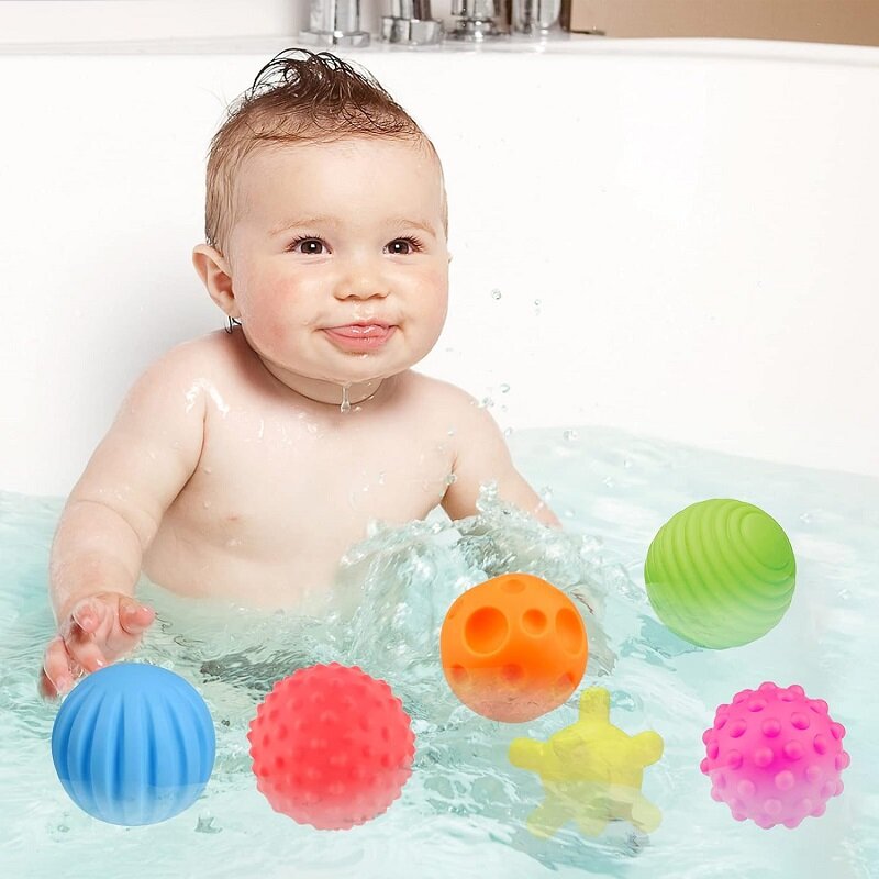 Bolas Sensoriais para Bebê, Toque Bola de Mão, Massagem, Texturizado Suave, Squeeze Balls Set, Desenvolver Brinquedo Tátil de Sentidos para Crianças