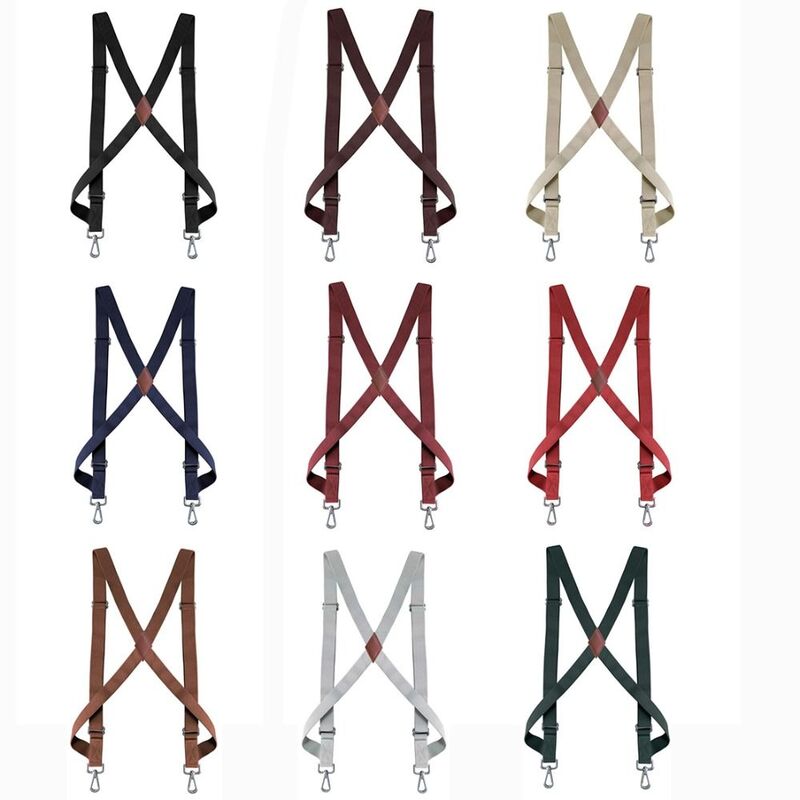 Adjustable Strap Clip Braces Suspenders 2.5cm Width X Shape Elastic Braces Wedding Casual 2 Hooks Trouser Straps Belt Men Women
