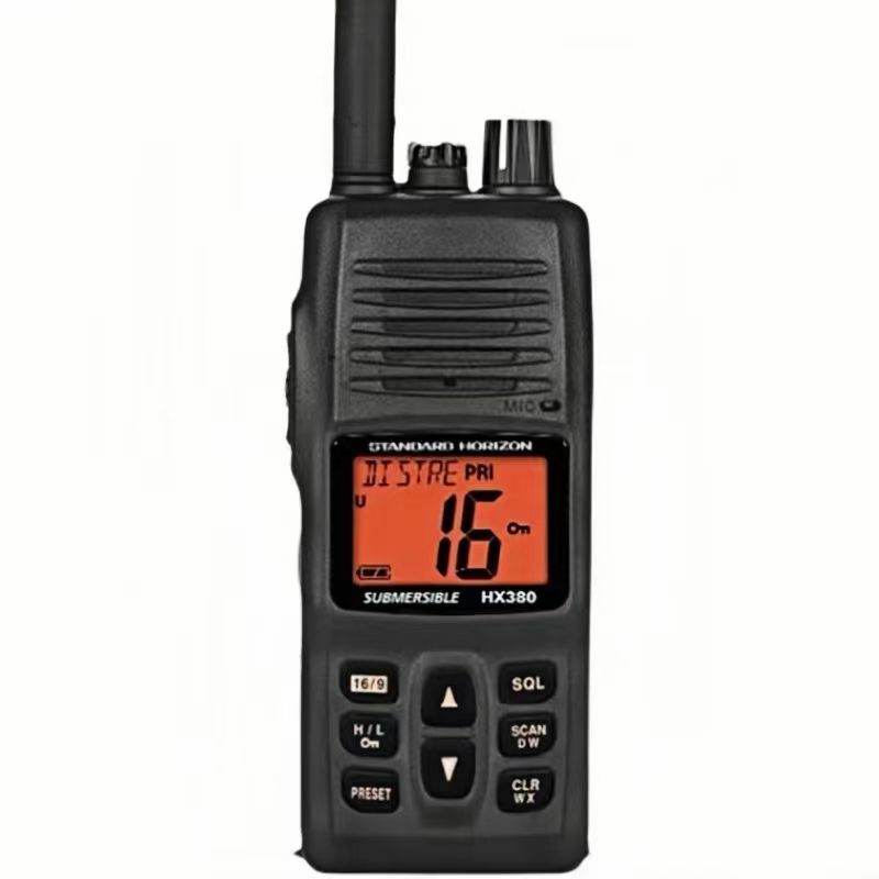 Walkie Talkie Handheld comercial, VHF impermeável, horizonte padrão, à prova de explosão, HX380