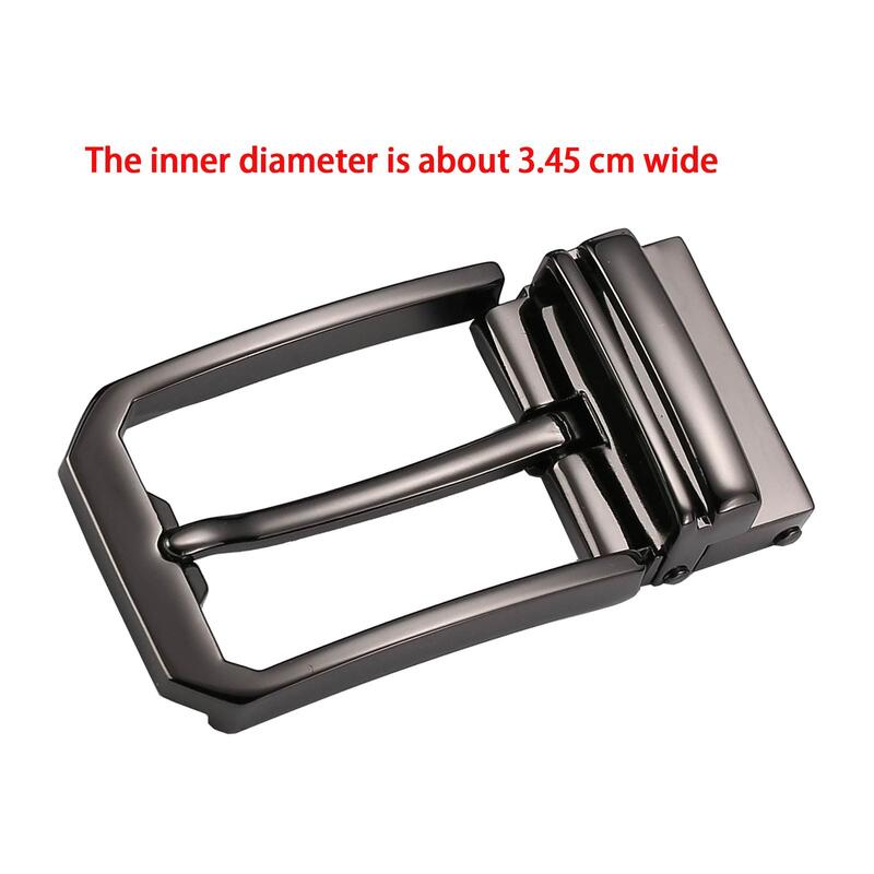 Metal Belt Buckle Mens for Leather Strap Reversible Luxury for 32mm-34mm Belt Belt Accessories Replacement Rectangle Pin Buckle