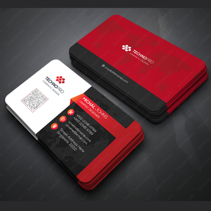 Cartão de visita dupla face, 200PS Card Impressão de produção, Cartão de visita high-end, Design de cores personalizadas