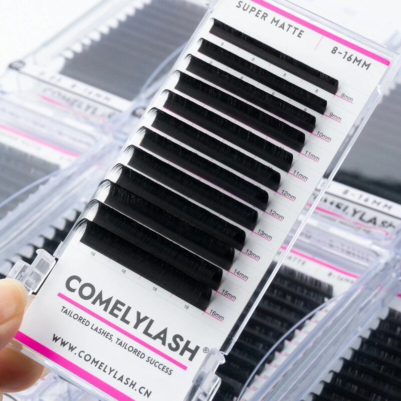 Comelylash-Super Matte Natural Extensão Dos Cílios Longos, Premium Mink Lash Extensão