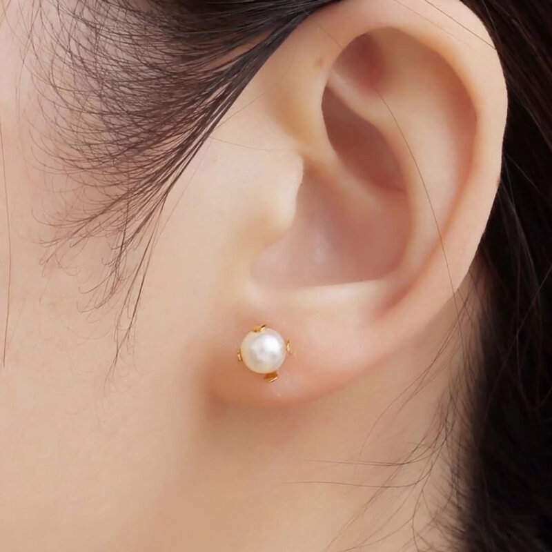 Vnox Simple Basic Stud Earrings for Women Men, Stainless Steel with Simulated Pearl Earrings, Casual Girl Boy Street Ear Jewelry