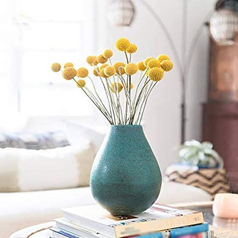 Flores secas autênticas e multifuncionais, bola dourada amarela dourada, decoração de casa, enfeite o sentido da vida, tamanho médio, 10 sacos