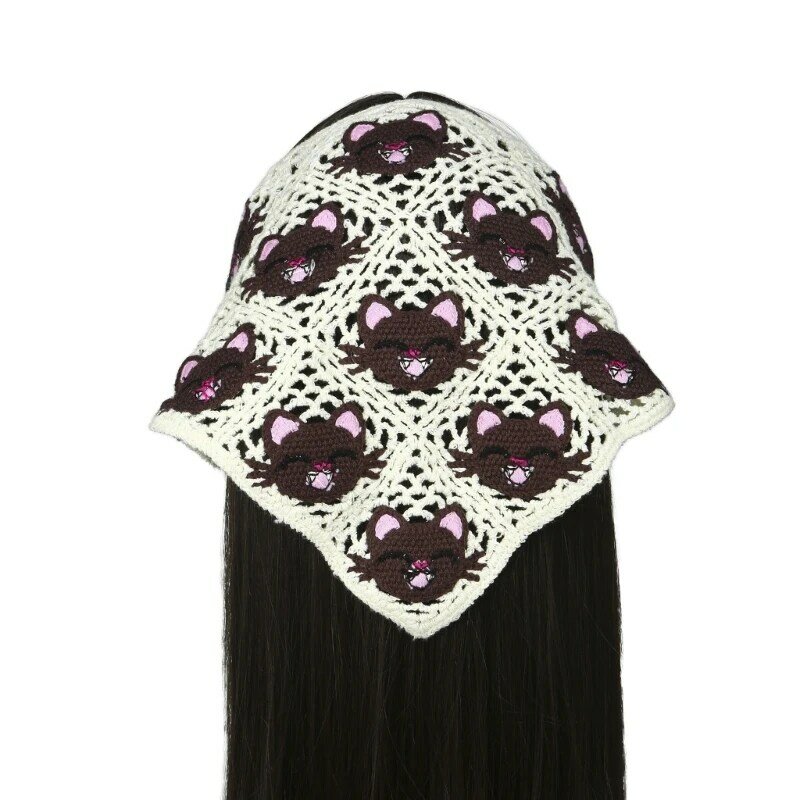 Meninas turbante bandana cabeça lenço crochê cabeça cobrindo elegante verão headpieces