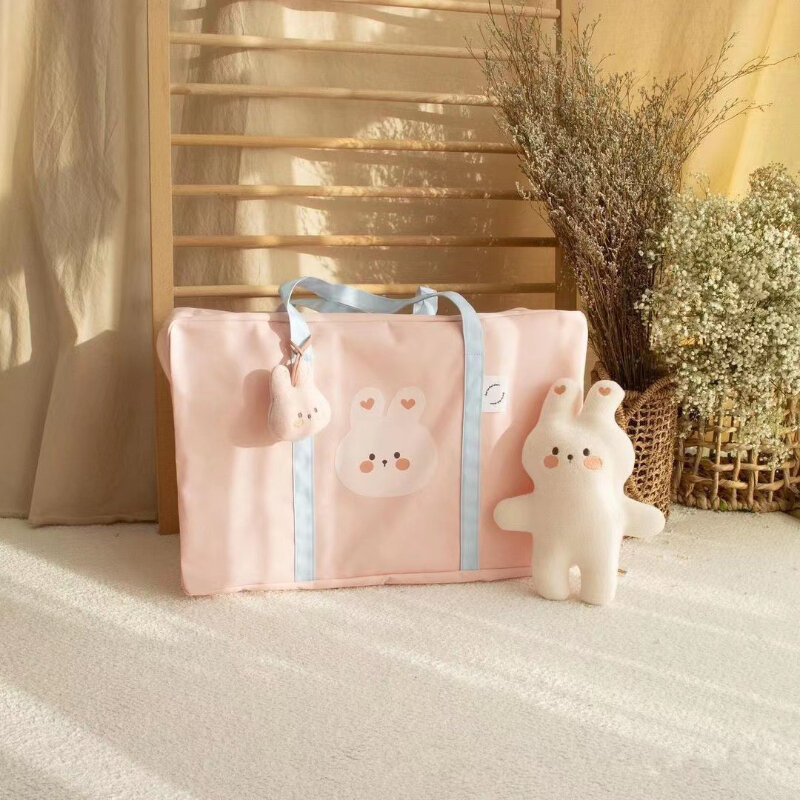 Ins 아기 유치원 이불 보관 가방, 한국 스타일 귀여운 만화 아기 침구, 여행 대용량 수하물 가방