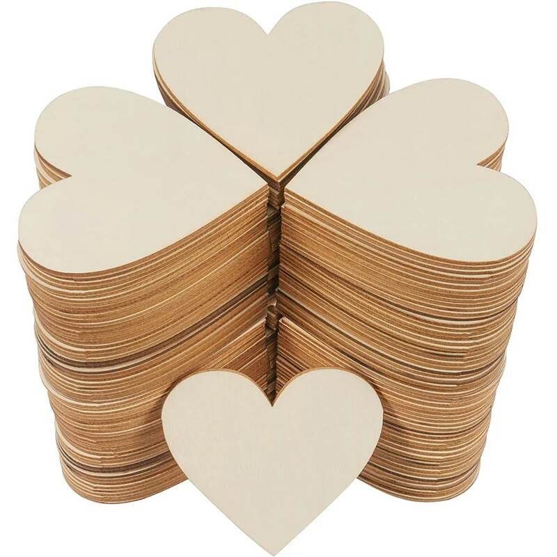 3-100 pz incompiuto cuori di legno fette di legno vuote 1cm-10cm artigianato fai da te dischi circolari in legno per la pittura di natale decorazioni di nozze