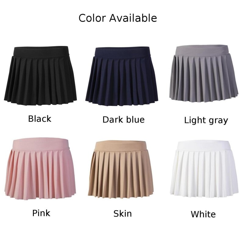 Pleated Mini Skirt Skirt Dating Going Out Pink Polyester S-XL White Black Light Gray Navy Blue Spring And Summer