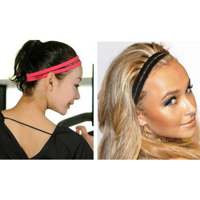 Diadema elástica antideslizante de doble banda para mujer, accesorios para el cabello para correr, Fitness, Yoga, moda