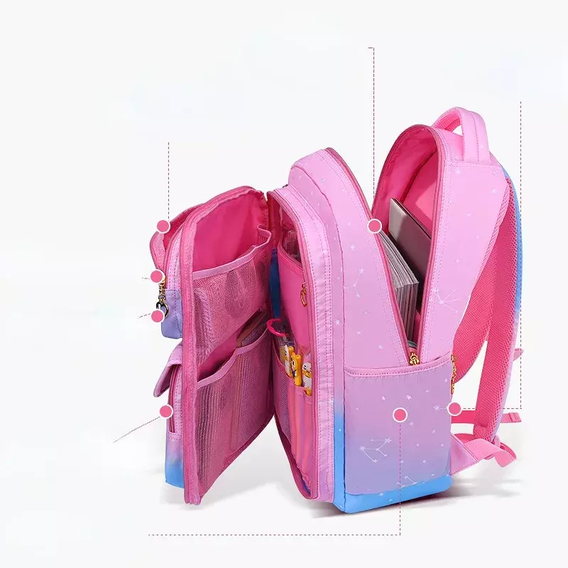 Милый школьный ранец для девочек, Детский водонепроницаемый рюкзак для студентов 6-12 лет, с дизайном дверей холодильника
