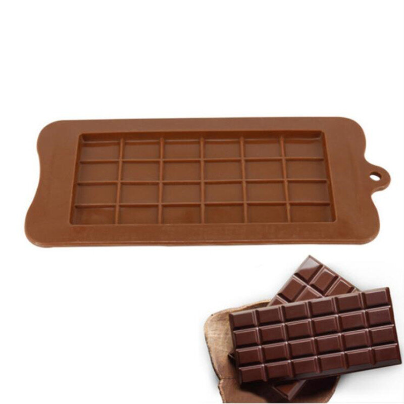 Quadrado Eco-friendly Silicone Chocolate Moldes, Moldes De Bolo De Alta Qualidade, Grau Alimentício, 24 Cavity, Ferramentas DIY Doces, 1Pc