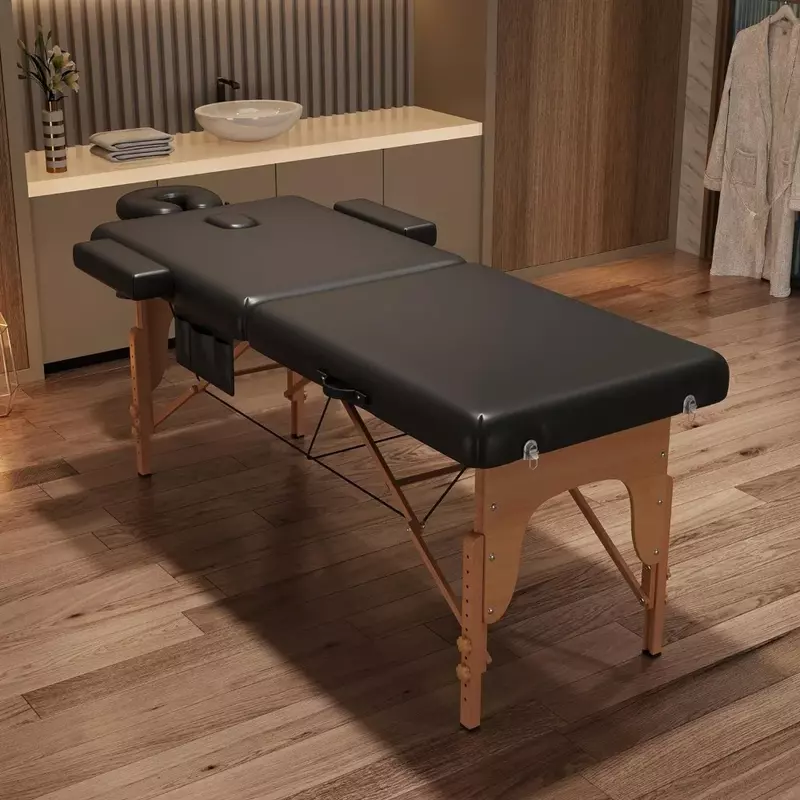 Z pianki Memory stół do masażu Premium przenośny składany łóżko do masażu o regulowanej wysokości, 84 cale długości 28 cali szeroki Salon domowy Spa