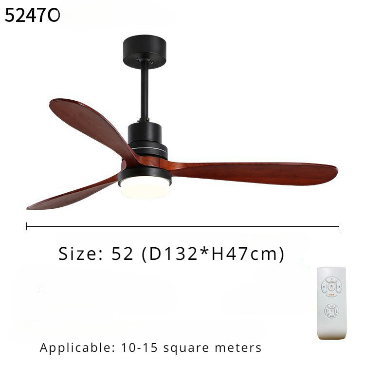 Amerykański zmienna częstotliwość z litego drewna używany wentylator sufitowy z lampą 56-calowy wentylator do sypialni w salonie