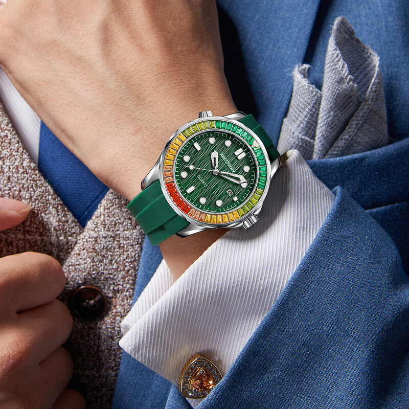 AOCASDIY-reloj de pulsera deportivo para hombre, cronógrafo de cuarzo, resistente al agua, luminoso, con calendario, para negocios y ocio