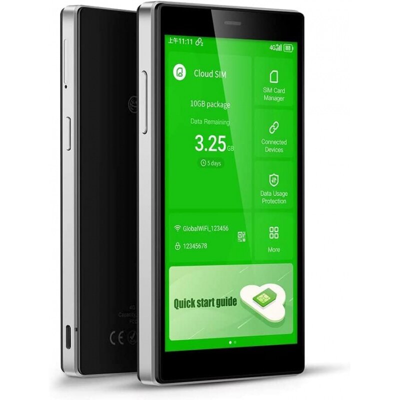 Glocalme G4 Pro 4G Lte Mobiele Hotspot, 5 "Touchscreen Lcd-Scherm Wifi Met Levenslange Ons Eu 16Gb & Global 1Gb Data,Dual Band