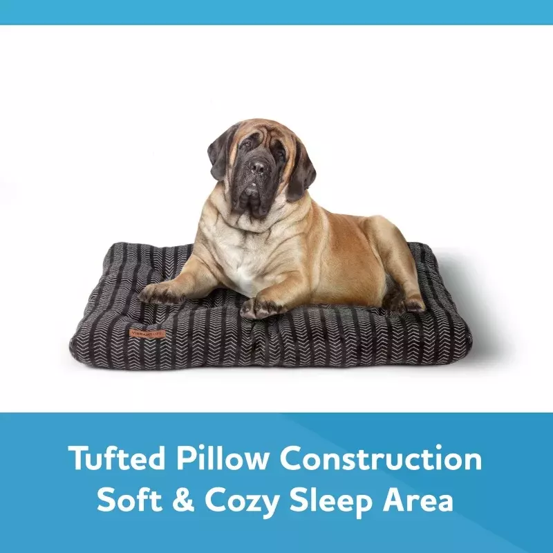 Vibrant Life-almohada acolchada para mascotas, cama extragrande, negra, 38 "x 48"