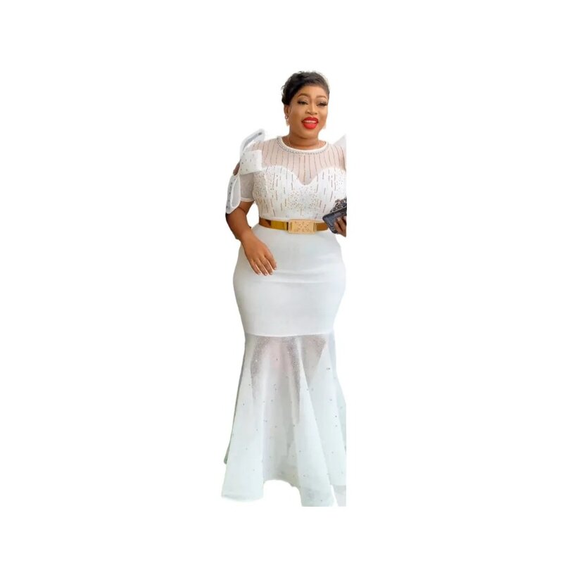 여성용 아프리카 파티 드레스, 다시키 앙카라 웨딩 이브닝 가운, 2024 용수철 섹시한 바디콘 맥시 롱 원피스 아프리카 의류