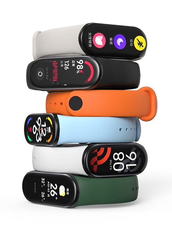 สายซิลิโคนสำหรับ Xiaomi Mi band 8สาย NFC Sport สร้อยข้อมือยางสายรัดข้อมือ pulseira Correa Xiaomi Smart band 8อุปกรณ์เสริม