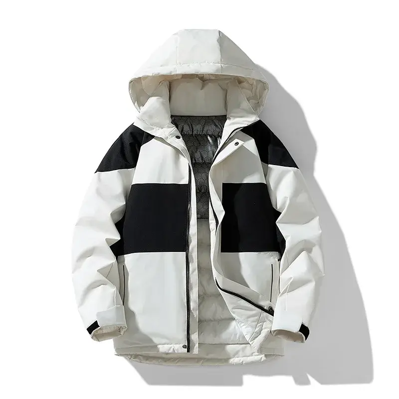 남성용 후드 파카 재킷, 두꺼운 패치워크 코튼 패딩 재킷, 따뜻한 방풍 야외 코트, 여성 재킷, 남성 의류, 겨울