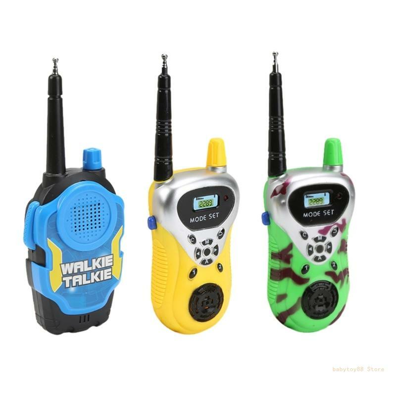 Y4ud 2 peças crianças walkie talkie brinquedo intercomunicador operado por bateria para crianças presente aniversário