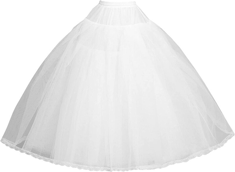 8 Layers Tulle Hoopless Petticoat Crinoline Underskirt for Bridal Wedding Dresses MPT018 White