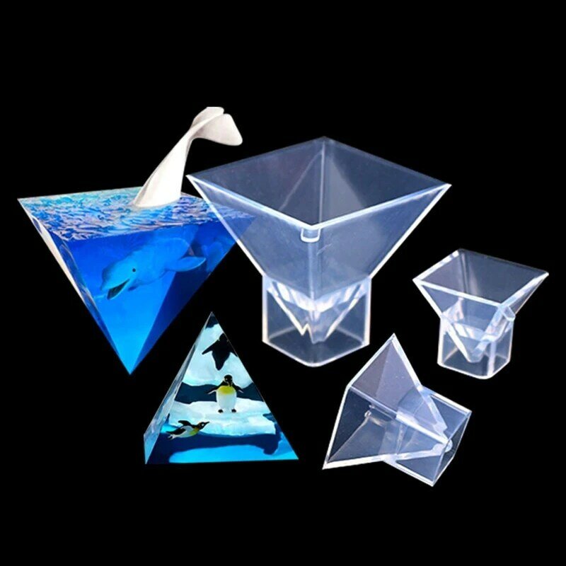 Pyramid Silicone Mold Plaster Ornament Resin Casting Jewelry Tool Diy Crafts
