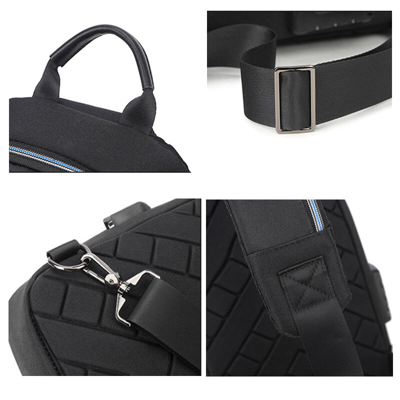 SUUTOOP Мужская многофункциональная сумка через плечо из ПВХ с защитой от кражи, сумка через плечо с USB, дорожная сумка-слинг, сумка-мессенджер, нагрудная сумка для мужчин
