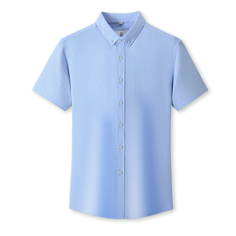 High End Quality Men's 2024 Summer Brand New 100% Pure Cotton Short Sleeve Lapel Shirt Designer Trend Comfortable Top Men's Wear