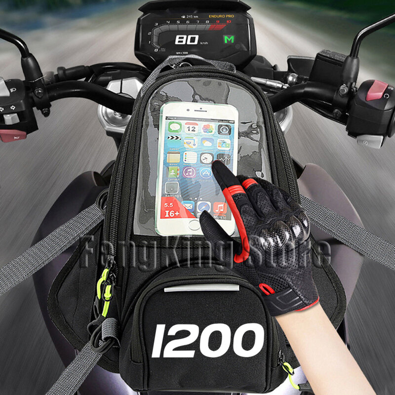 Сумка для топливного бака мотоцикла Kawasaki ZRX1200R ZRX1200 R ZRX 1200 R, сумка на магните для навигации с сенсорной панелью, пылесборник для мотоцикла