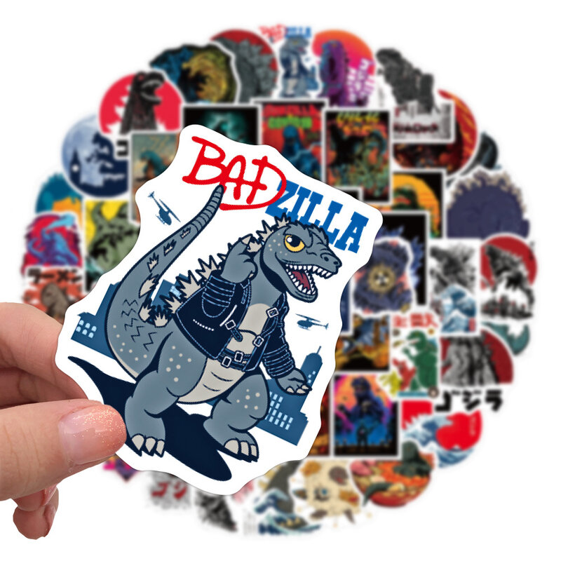 50pcs Classic Movie Godzilla Sticker for Luggage Phone Laptop Scooter IPad Funny Cute Waterproof Sticker Scooter Toy for Kids