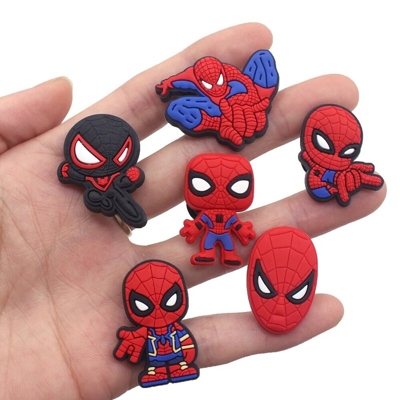 1 szt. Amulety do butów Marvel Spiderman klamra do butów kapcie akcesoria pamiątkowe sandały z kreskówek ozdoby chodaki prezenty dla dzieci