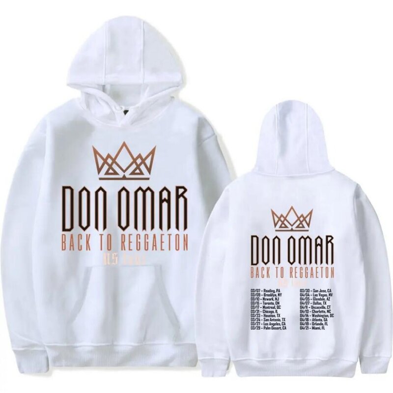 Don Omar Terug Naar Reggaeton Tour 2024 Oversized Dames/Heren Hoodie Sweatshirt Streetwear Hiphop Pullover Jas Met Capuchon Bovenkleding
