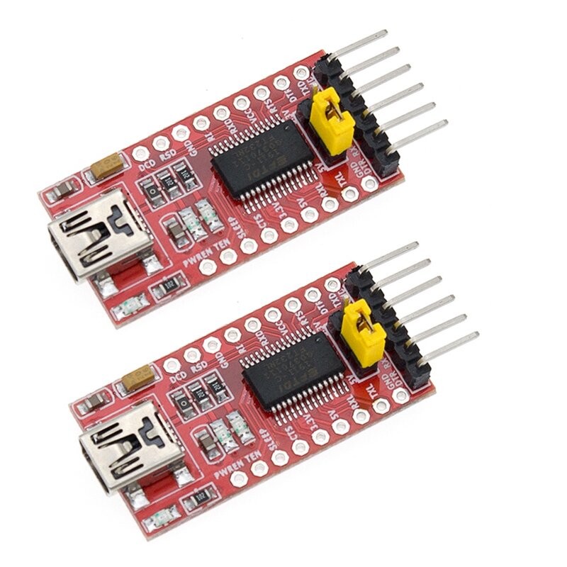 2 buah FT232RL FT232 USB ke TTL 5V 3.3V kabel Unduh ke modul adaptor seri USB ke 232