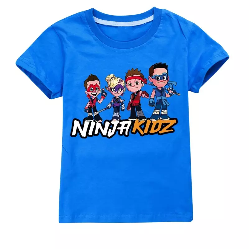 Camiseta de NINJA KIDZ para niños, ropa de algodón para adolescentes, Boutique, cuello redondo, 2024