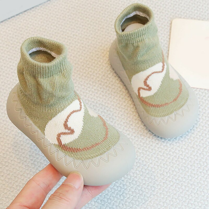 Sapatos de desenho animado de lona superior alta para bebês, sola macia, antiderrapante, interior, infantil, crianças, prova de cheiro, meias