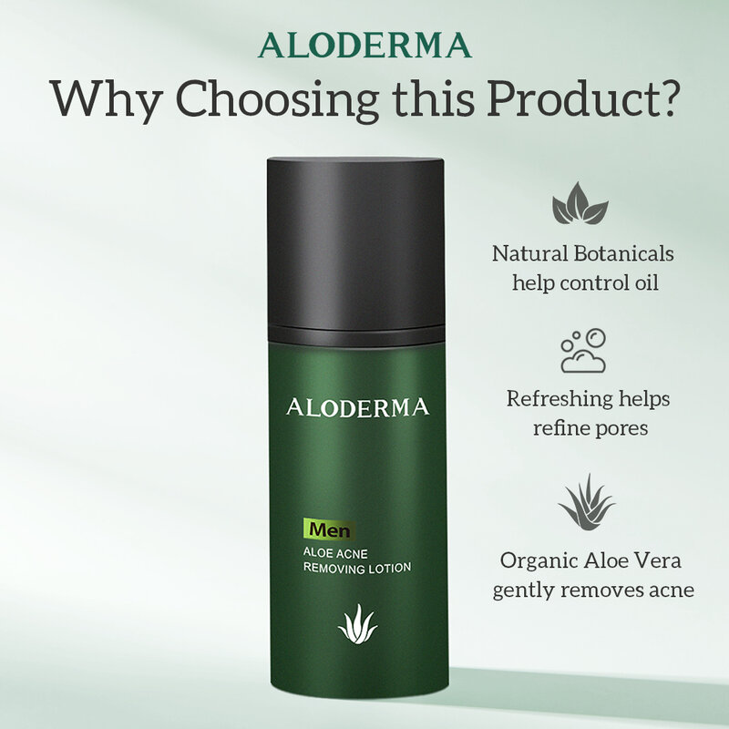 Aloderma-男性用,にきび抽出ローション,脱水,保湿剤,リラックス肌を柔らかく,刺激しない,85g